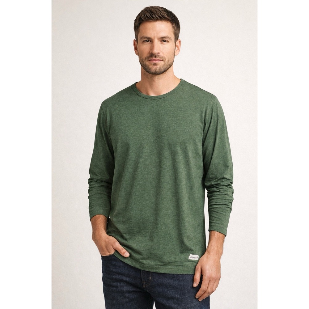Kinetix Casual Luxury Long Sleeve Shirt NWT XXL‎ Green Heather Cotton Blend